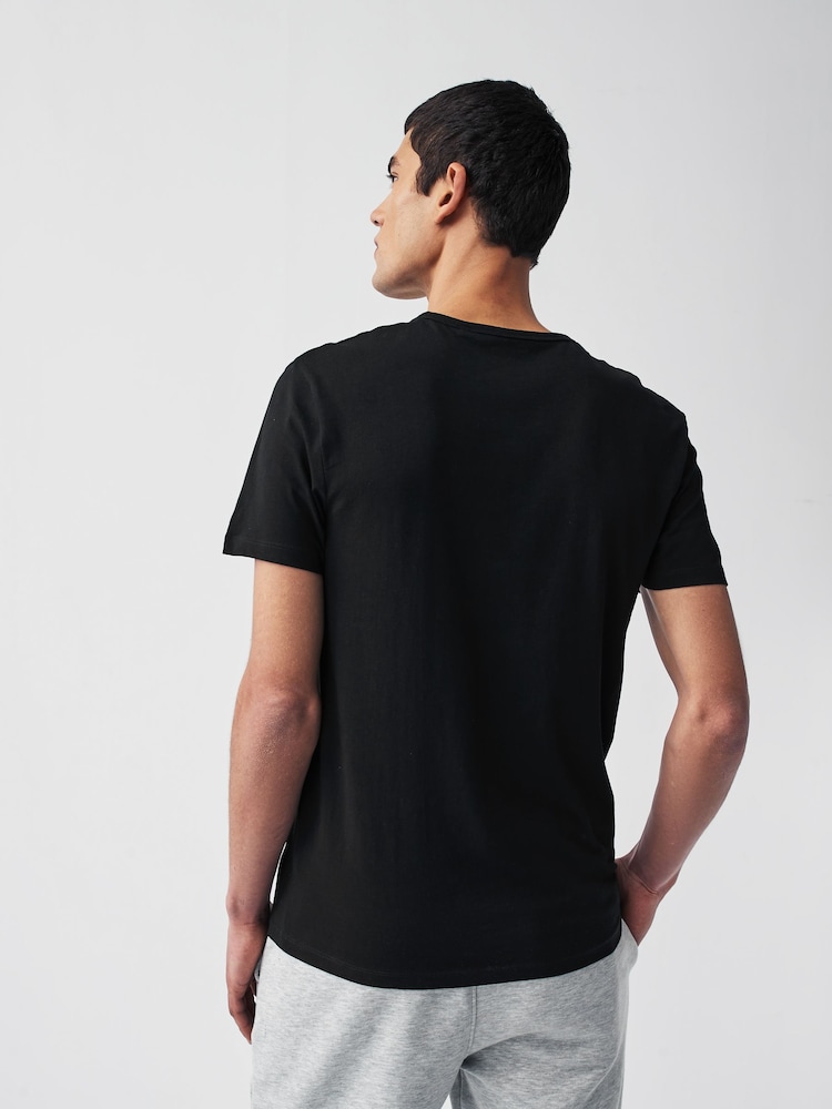 Schwarz - Schmale Passform - Lagen-T-Shirts aus 100 % Baumwolle, 2er-Pack - Image 3 of 7
