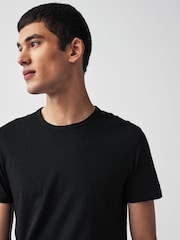 Black Slim Fit 100% Cotton Layering T-Shirts 2 Pack - Image 4 of 7