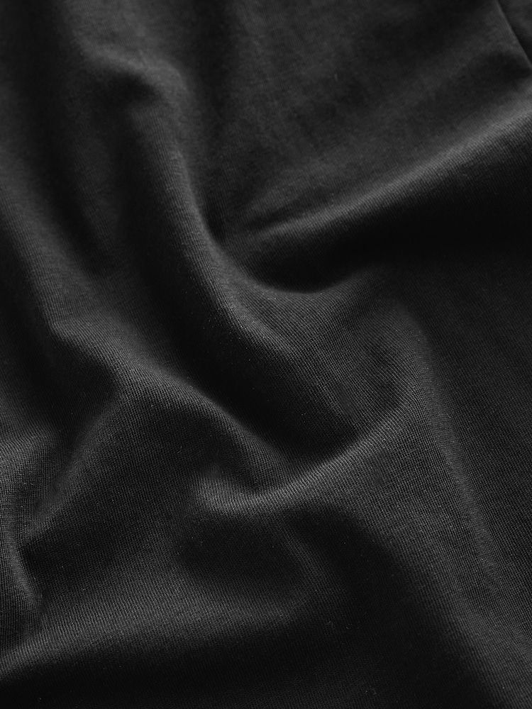 Black Slim Fit 100% Cotton Layering T-Shirts 2 Pack - Image 9 of 9 Black Slim Fit 100% Cotton Layering T-Shirts 2 Pack - Image 9 of 9