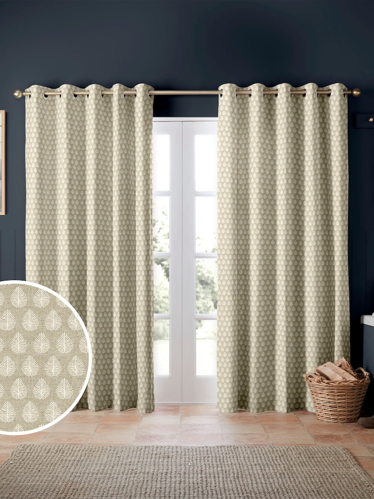 Emily Bond Natural Jaipur Made to Measure 100% Cotton Curtains - Image 1 of 6