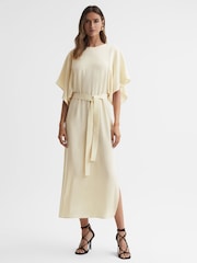 Reiss Lemon Louise Cape-Sleeve Midi Dress - Image 3 of 5