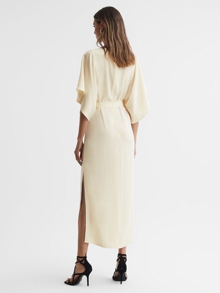 Reiss Lemon Louise Cape-Sleeve Midi Dress - Image 4 of 5
