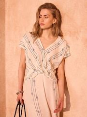 Mint Velvet Cream Printed Wrap Detail Blouse - Image 2 of 7