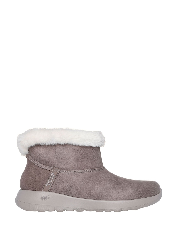 Skechers Brown On The Go Joy Cozy Dream Slip In Boots - Image 1 of 5