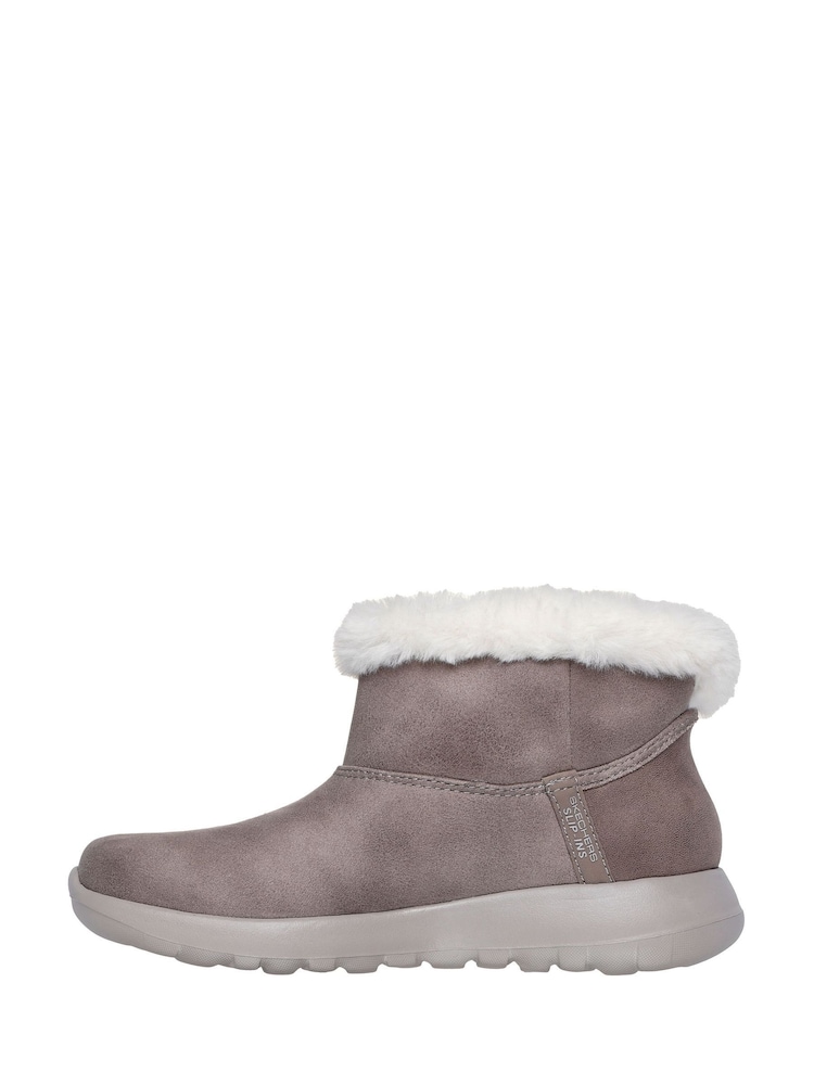 Skechers Brown On The Go Joy Cozy Dream Slip In Boots - Image 2 of 5