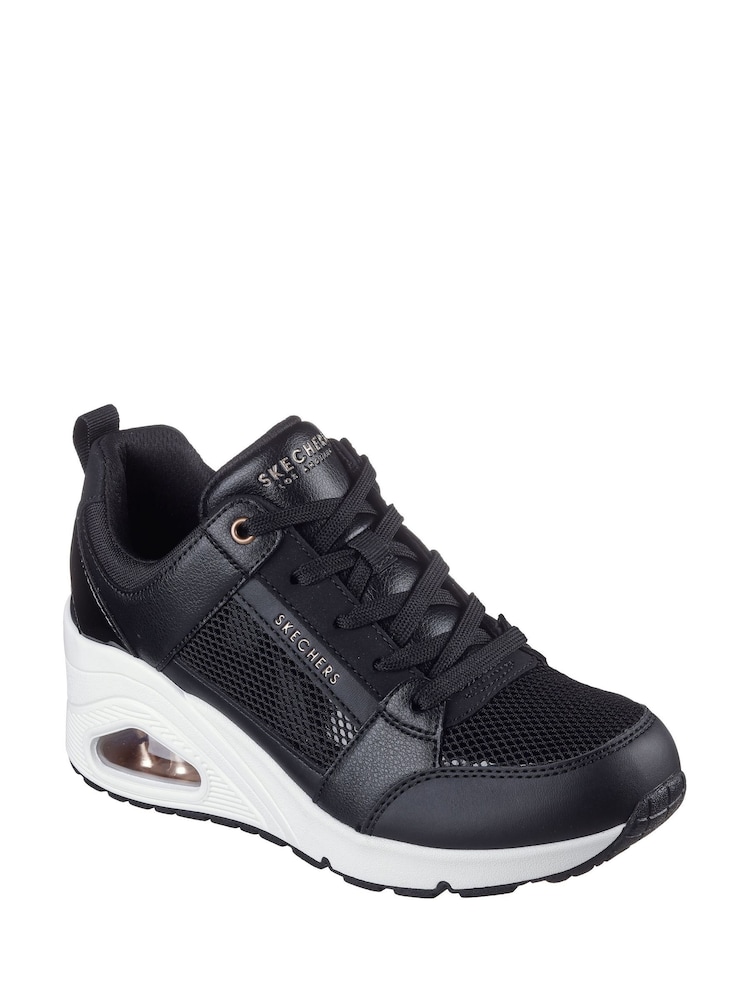 Skechers Black Womens Uno Wedge HI Steps Trainers - Image 2 of 2