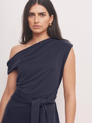 أزرق - فستان متوسط الطول بتفصيل رباط من Mint Velvet - صورة 5 من 8