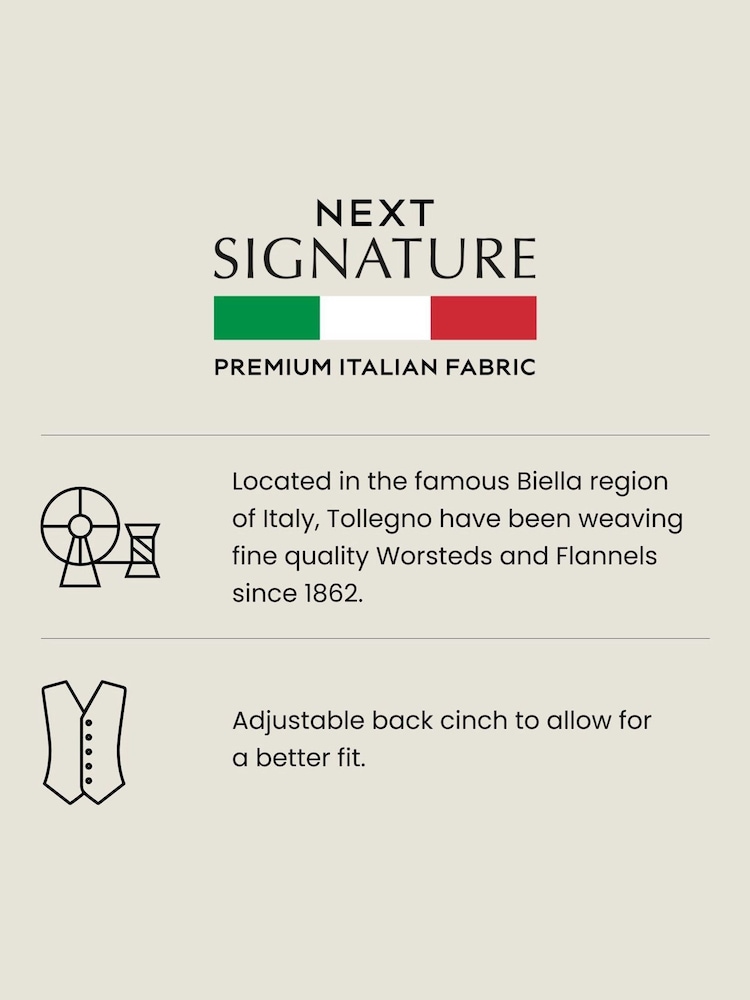 Bleu marine - Signature Gilet de costume Tollegno - Image 3 of 7
