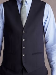 Navy Blue Signature Tollegno Suit Waistcoat - Image 4 of 7