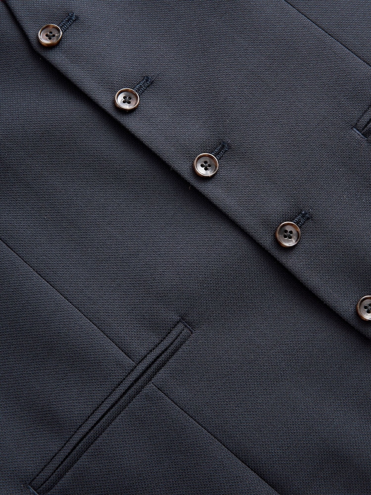 Bleu marine - Signature Gilet de costume Tollegno - Image 6 of 7