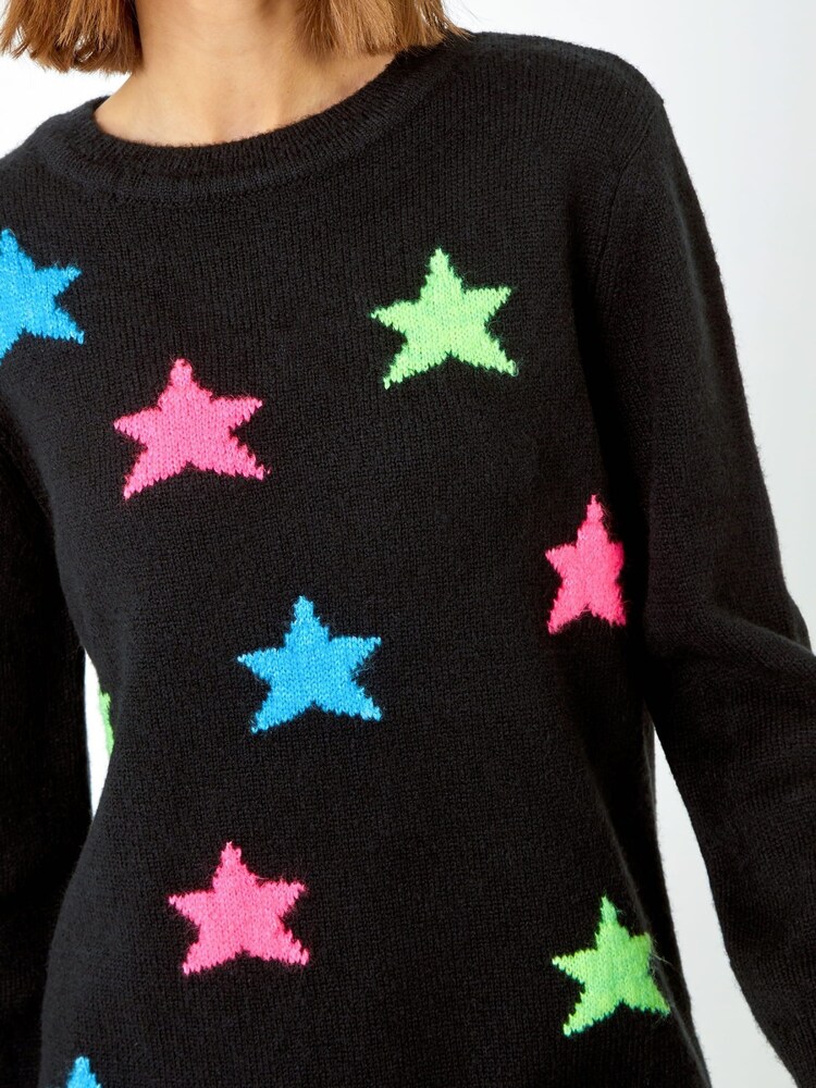 Roman Black Star Stretch Knit Jumper - Image 5 of 5