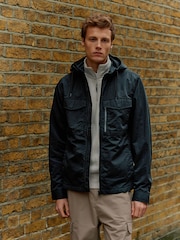 Black Hooded Utility Shacket - Image 1 of 12