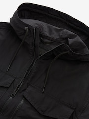 Black Hooded Utility Shacket - Image 10 of 12