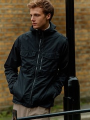 Black Hooded Utility Shacket - Image 4 of 12