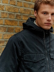 Black Hooded Utility Shacket - Image 5 of 12