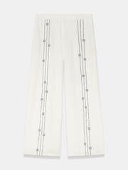 Mint Velvet Cream Printed Wide Trousers - Image 6 of 7