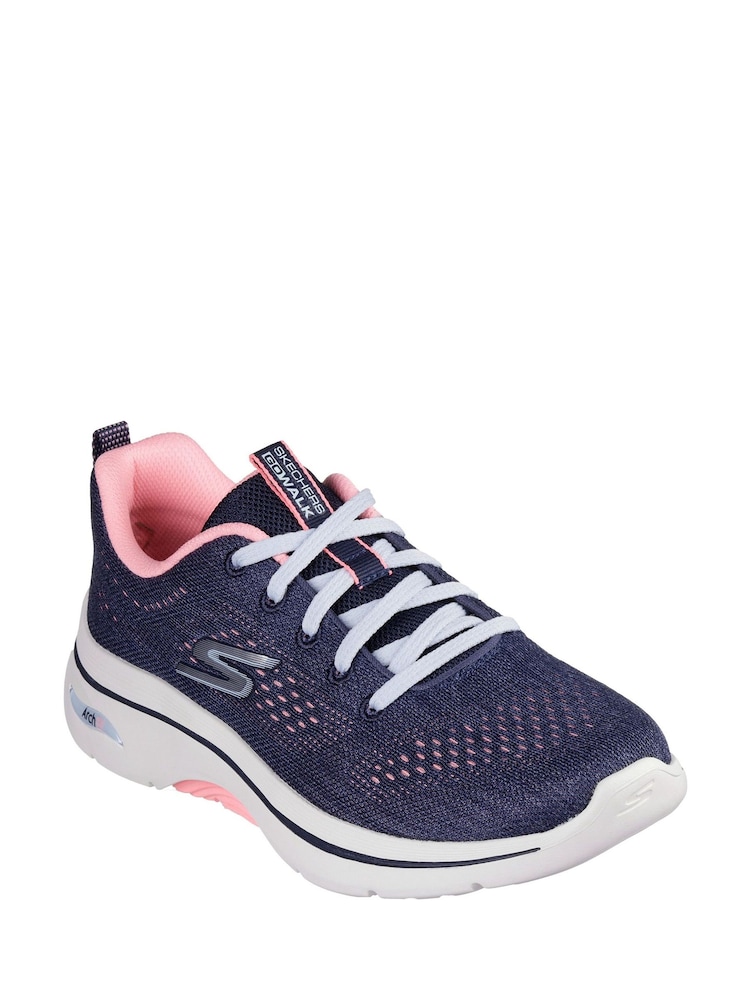 Skechers Blue GO WALK Arch Fit 2.0 Vivid Sunset Shoes - Image 2 of 2