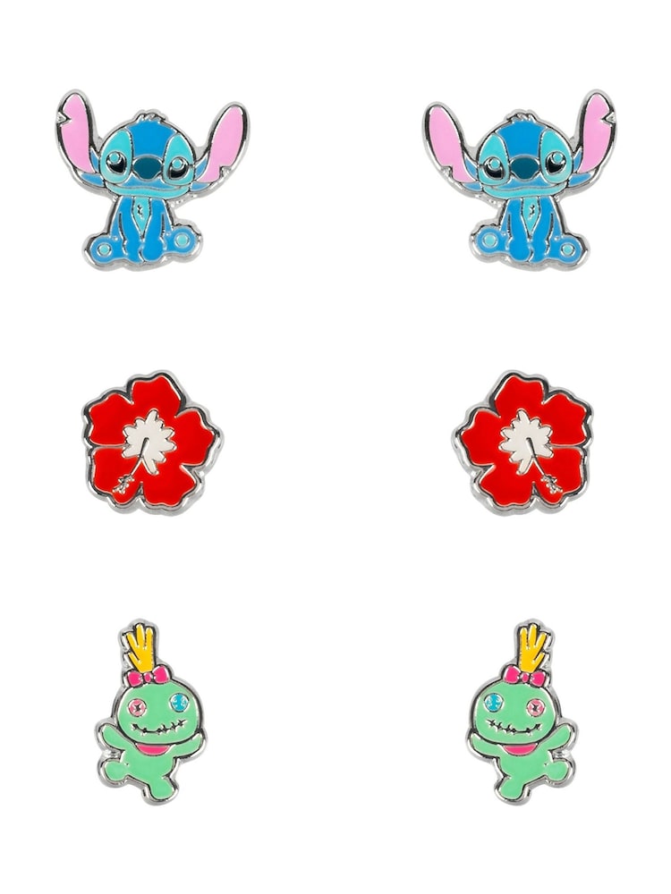 Peers Hardy Disney Lilo And Stitch Trio Earrings Red Set - Image 1 of 6 Peers Hardy Disney Lilo And Stitch Trio Earrings Red Set - Image 1 of 6