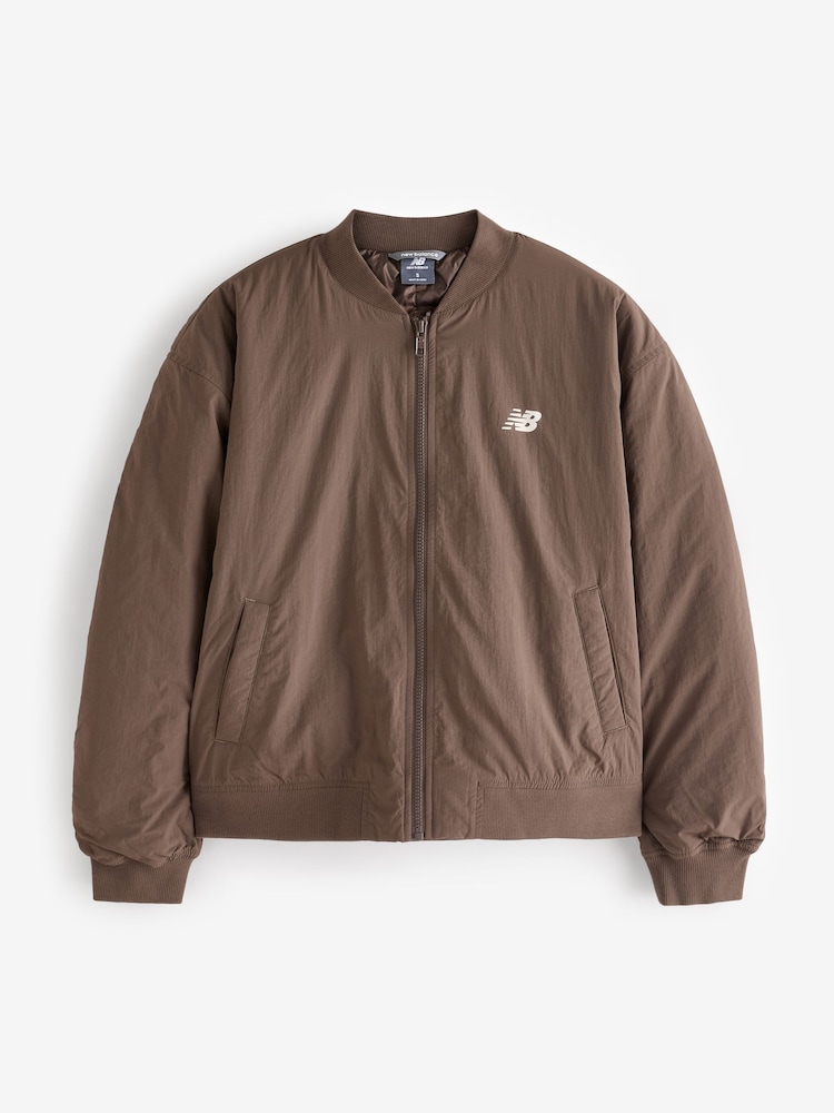New Balance Khaki Green Varsity Bomber Jacket - Image 1 of 1