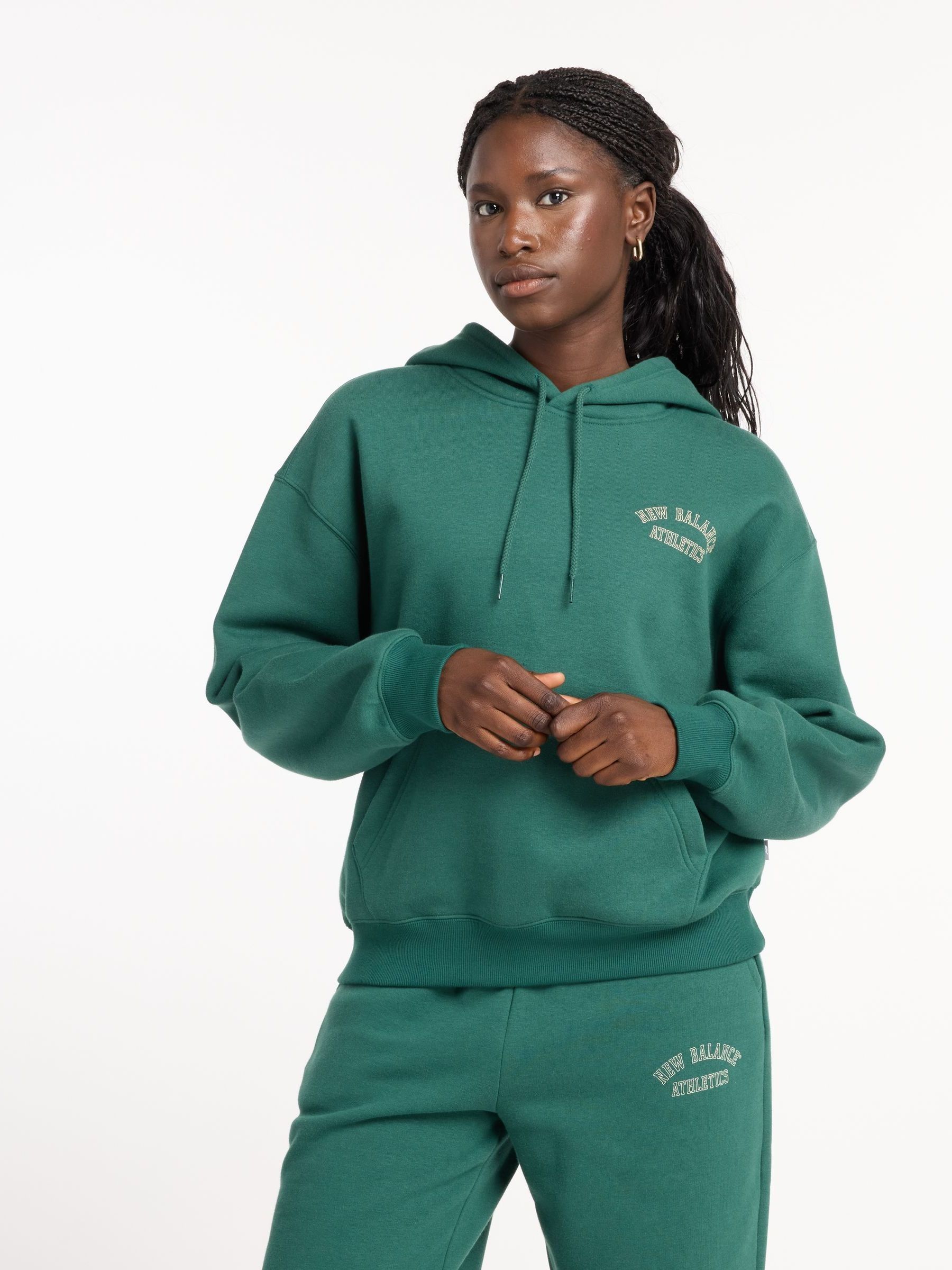 Buy New Balance Green Womens Graphic Fleece Hoodie from Next Luxembourg