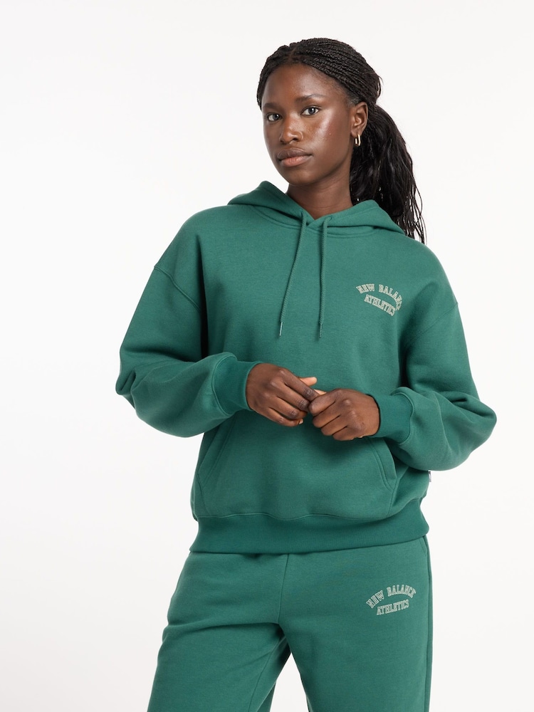 Buy New Balance Green Womens Graphic Fleece Hoodie from Next Ireland