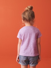 Lilac Short Sleeve Sequin 100% Cotton T-Shirt (3mths-7yrs) - Image 2 of 6