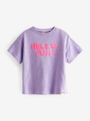 Lilac Short Sleeve Sequin 100% Cotton T-Shirt (3mths-7yrs) - Image 4 of 6
