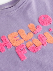 Lilac Short Sleeve Sequin 100% Cotton T-Shirt (3mths-7yrs) - Image 6 of 6