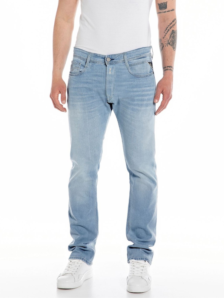 Replay Light Blue Rocco Relaxed Straight Fit Jeans - Image 1 of 2