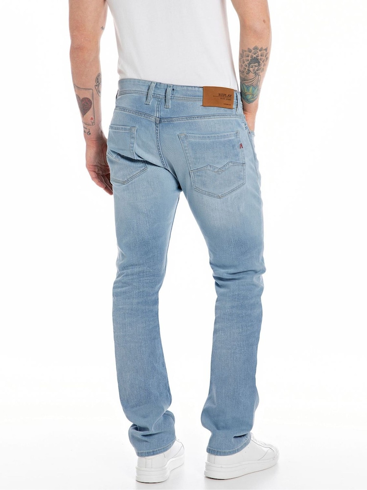 Replay Light Blue Rocco Relaxed Straight Fit Jeans - Image 2 of 2