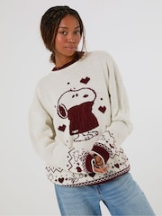 Skinnydip White Peanuts x Snoopy Sweater Knitted Jumper - Image 1 of 4