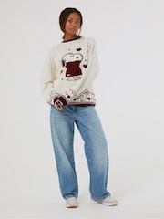 Skinnydip White Peanuts x Snoopy Sweater Knitted Jumper - Image 3 of 4