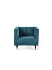 Julian Bowen Teal Salma Scalloped Back Chair - Image 3 of 3