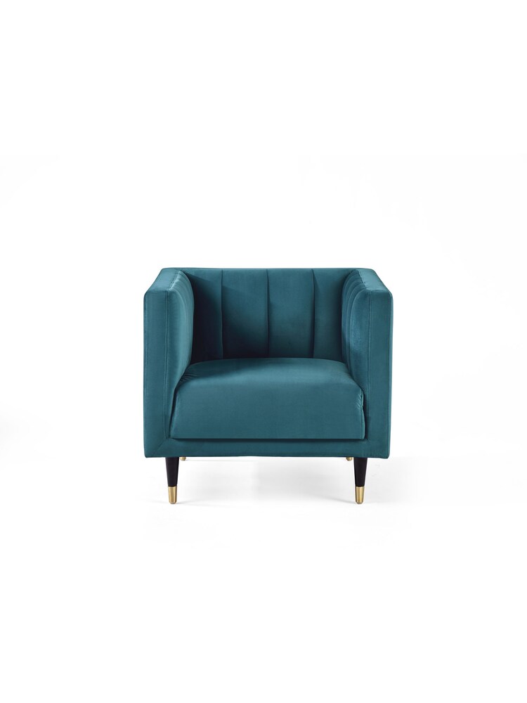 Julian Bowen Teal Salma Scalloped Back Chair - Image 3 of 3