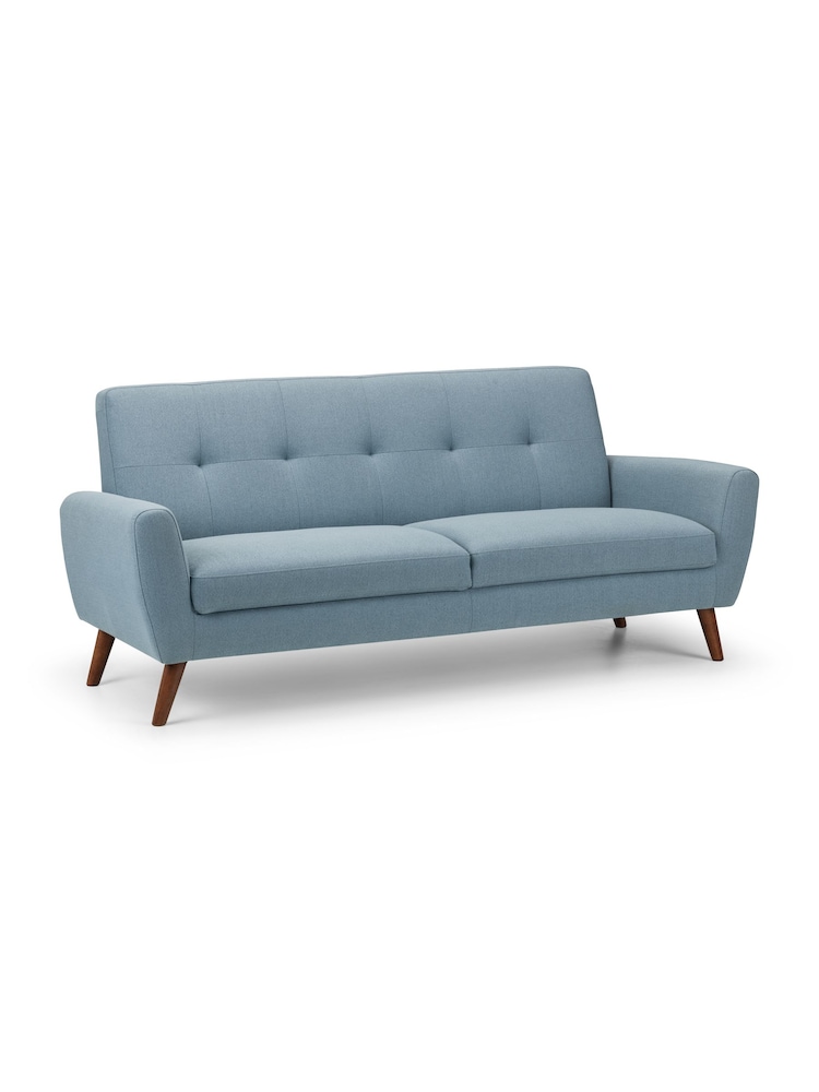 Julian Bowen Blue Monza Compact Retro 3 Seater Sofa - Image 2 of 3