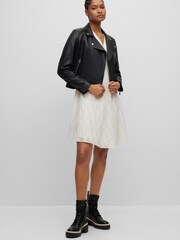 BOSS White Gathered Waist Puff Sleeve Dress - Image 2 of 5