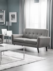 Julian Bowen Grey Monza Compact Retro 2 Seater Sofa - Image 1 of 4