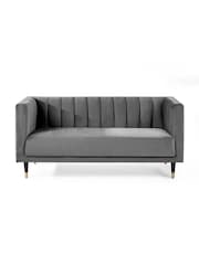 Julian Bowen Grey Salma Scalloped Back 2 Seater Sofa - Image 3 of 3