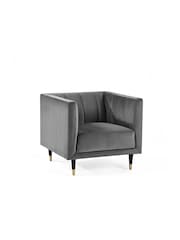 Julian Bowen Grey Salma Scalloped Back Chair - Image 2 of 3
