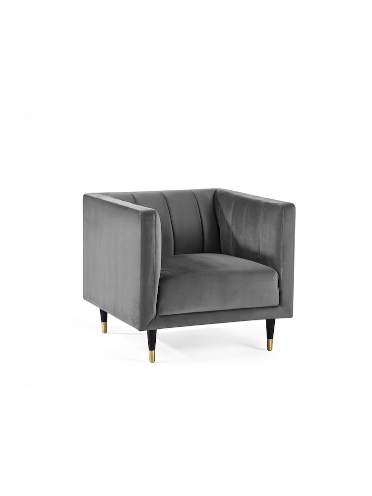 Julian Bowen Grey Salma Scalloped Back Chair - Image 2 of 3