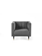 Julian Bowen Grey Salma Scalloped Back Chair - Image 3 of 3