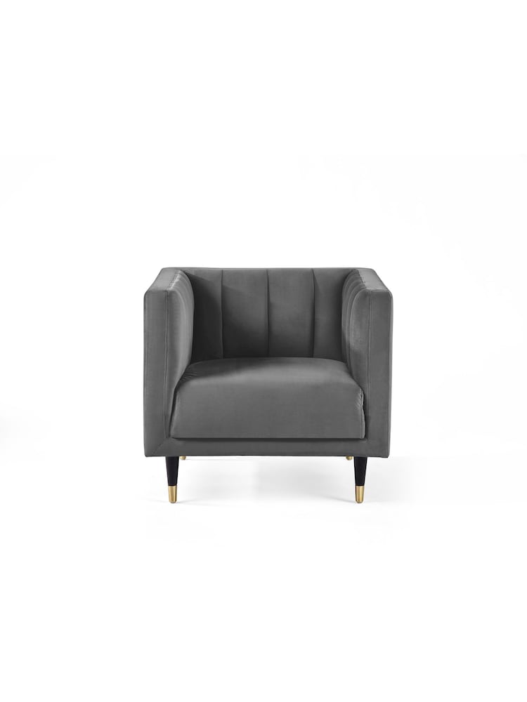 Julian Bowen Grey Salma Scalloped Back Chair - Image 3 of 3