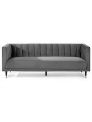 Julian Bowen Grey Salma Scalloped Back 3 Seater Sofa - Image 3 of 3