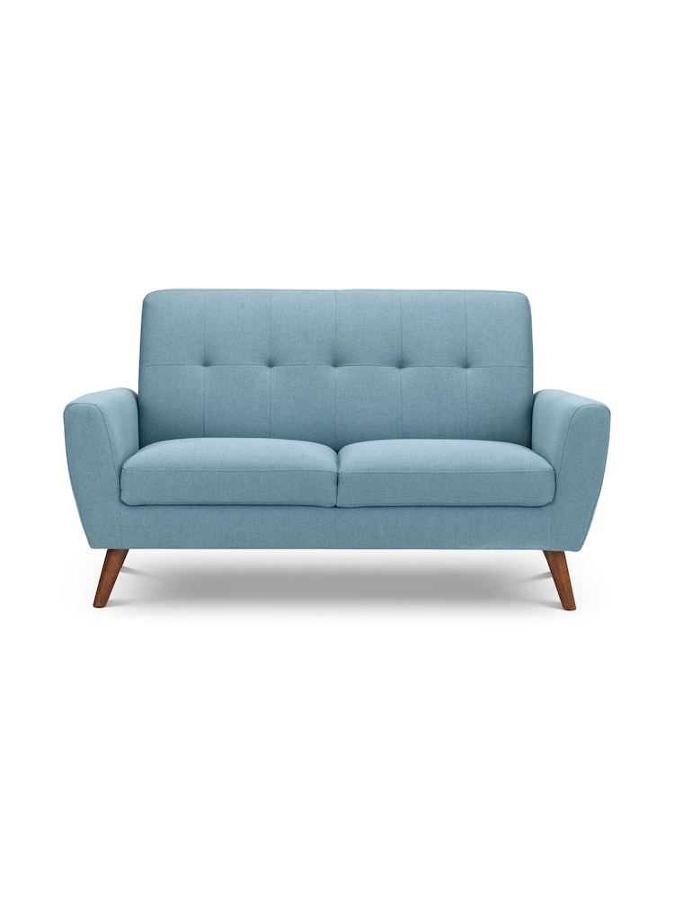 Julian Bowen Blue Monza Compact Retro 2 Seater Sofa - Image 2 of 3