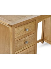 Julian Bowen Oak Mallory Twin Pedestal Dressing Table Stool - Image 5 of 5