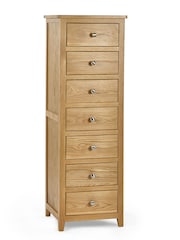 Julian Bowen Oak Mallory 7 Drawer Narrow Chest - Image 2 of 5
