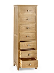 Julian Bowen Oak Mallory 7 Drawer Narrow Chest - Image 3 of 5