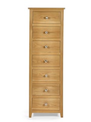 Julian Bowen Oak Mallory 7 Drawer Narrow Chest - Image 4 of 5
