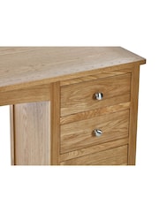 Julian Bowen Oak Mallory Single Ped Dressing Table and Stool - Image 4 of 4