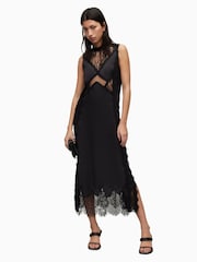 AllSaints Black Mila Dress - Image 1 of 7